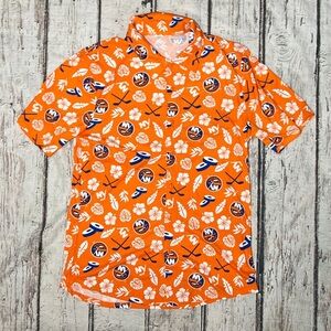 New York Islanders Hawaiian NHL Hockey Hawaii Floral Button Down Shirt